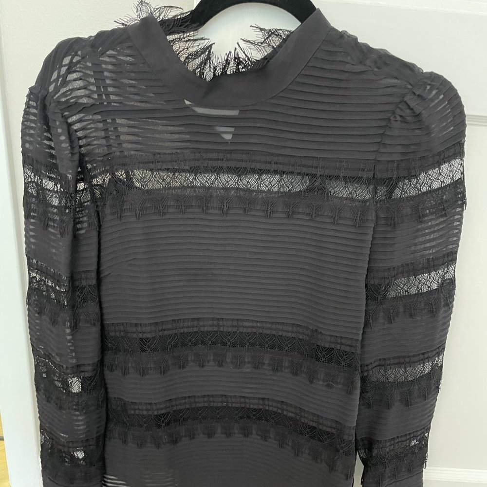Frame Black Lace Blouse - Size XS